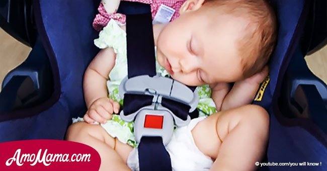 Nanny puts the child in the car seat. When parents return they find the baby dead with a blue face.