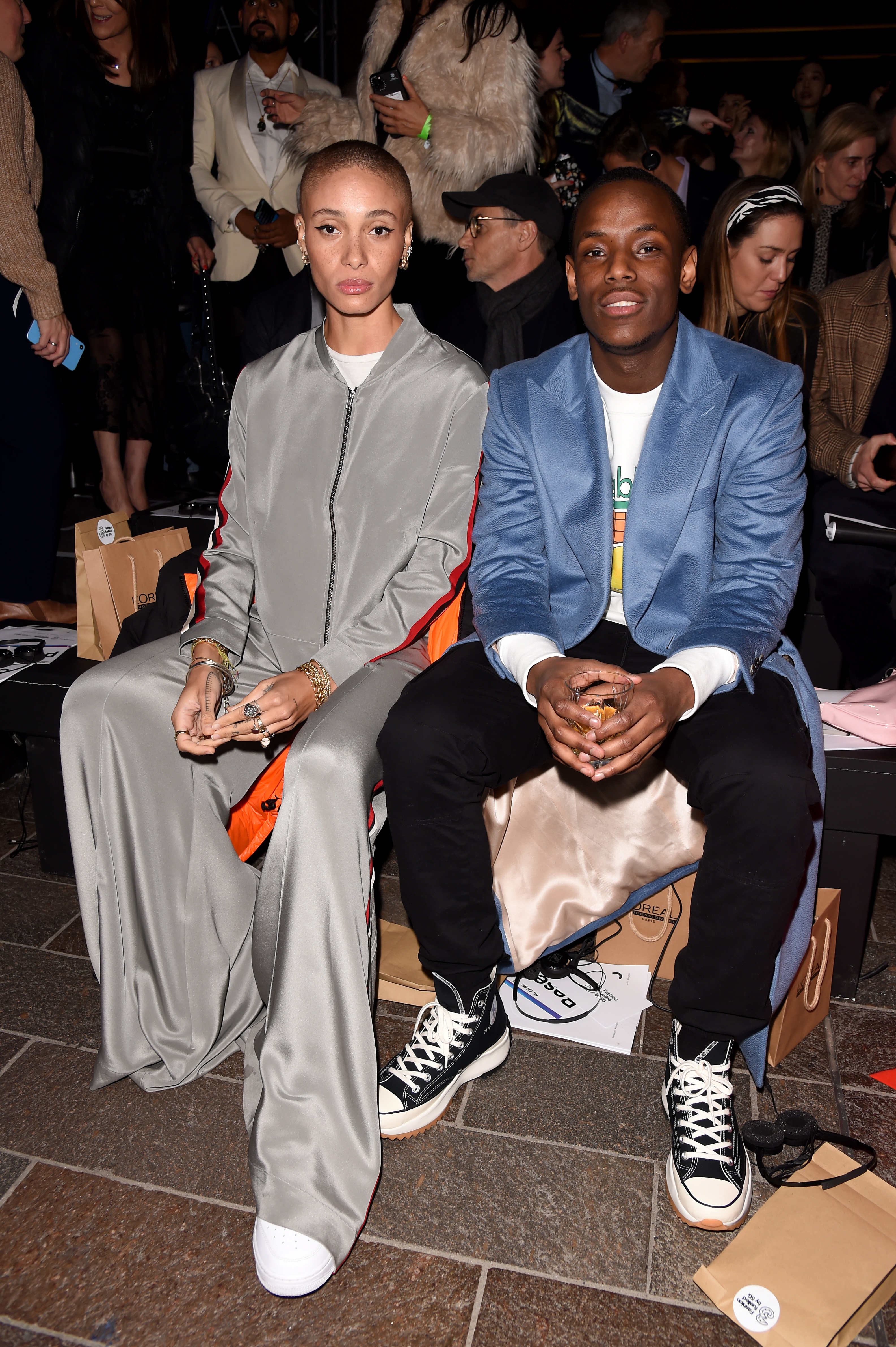 Adwoa Aboah and Micheal Ward attend the Central Saint Martins MA Fashion Show during London Fashion Week February 2020 at Central Saint Martins on February 14, 2020, in London, England. | Source: Getty Images