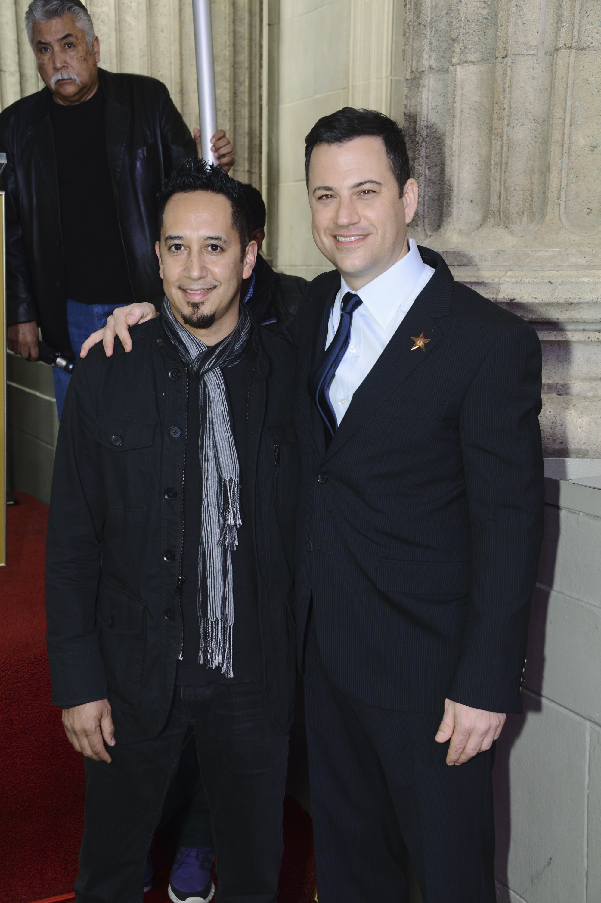 Cleto Escobedo III and Jimmy Kimmel when Hollywood Chamber of Commerce honored Jimmy Kimmel with a star on the Hollywood Walk of Fame on January 25, 2013 | Source: Getty Images