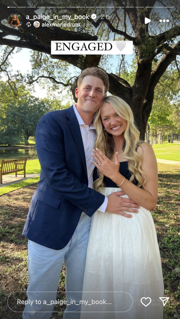 David Andersen and Paige Drummond posing for a picture on their engagement day, posted on August 6, 2024 | Source: Instagram/a_paige_in_my_book