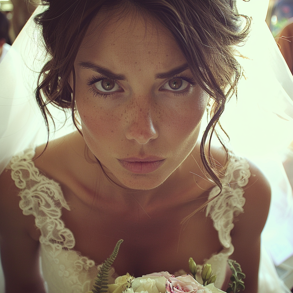 A close-up of a bride | Source: Midjourney
