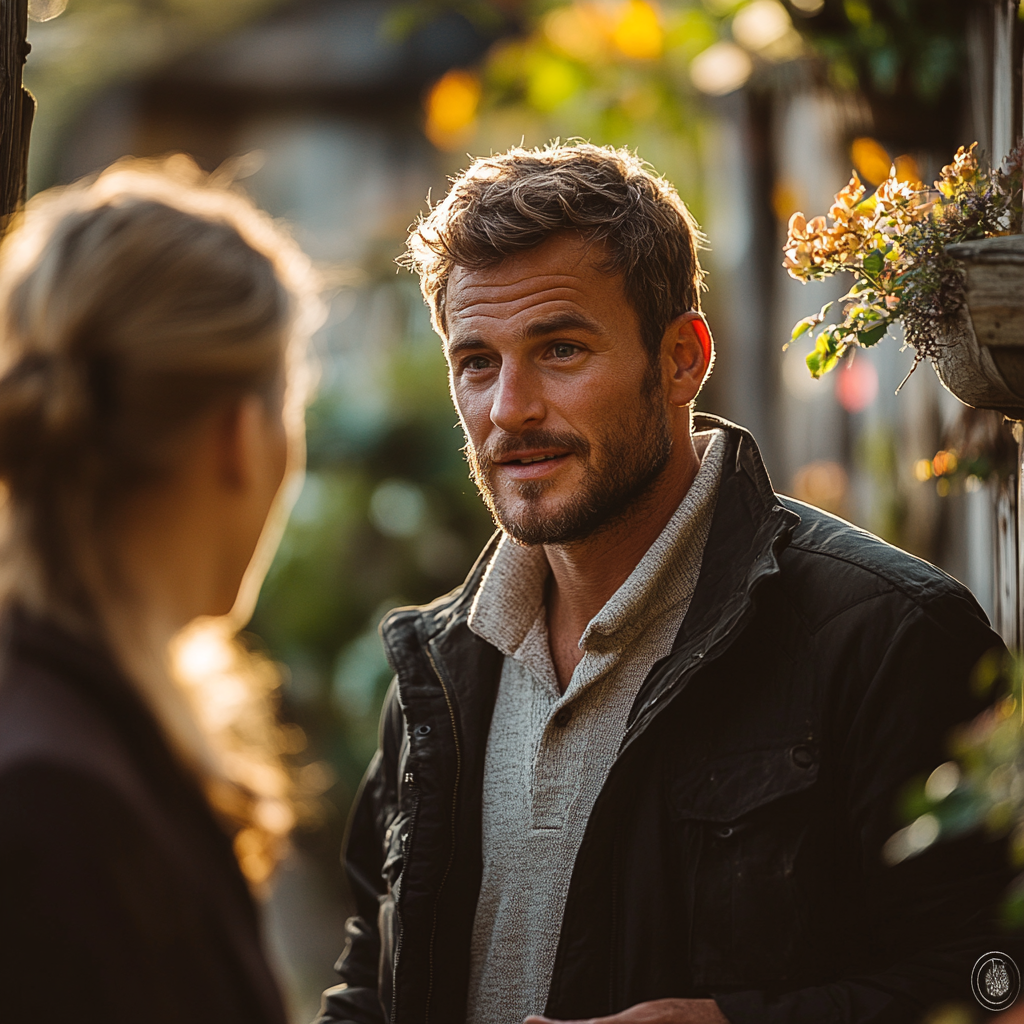 Man talking to his neighbors | Source: Midjourney