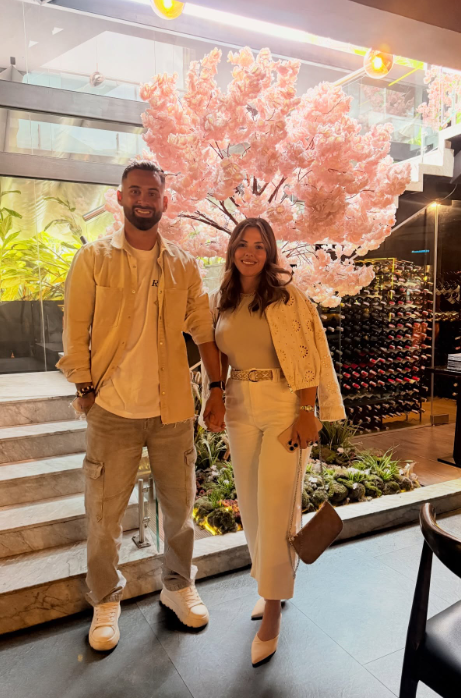 Lucas Trejo and his wife, Yanina, pose together during her birthday celebration, smiling as they begin an evening with family. The photo is now one of his final public images with his wife before the earthquakes. | Source: Instagram/lucastrejo_lt