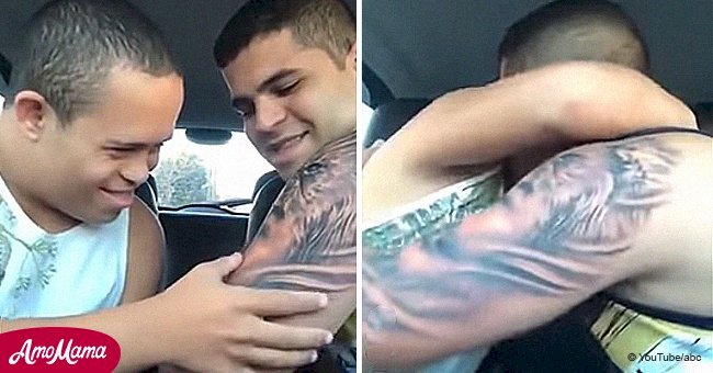 Man gets arm tattoo of brother with Down's syndrome's face and shares his reaction (video)