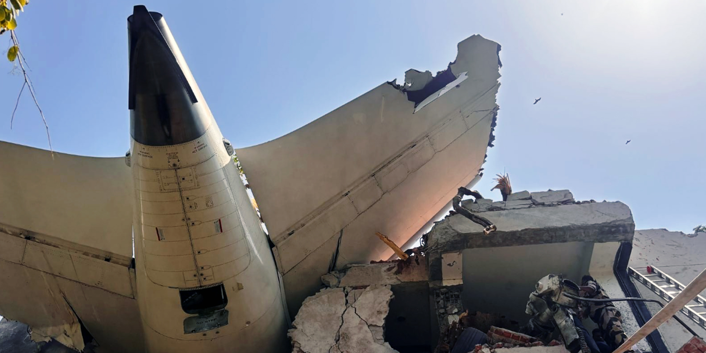 Debris from the Air India plane crash. | Source: Facebook/khaleejtimes