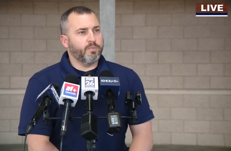 Public Information Officer Chad Rogers from the Pearland Police Department talking about Skyler Hopson discovery, from a video posted on March 11, 2026 | Source: YouTube/FOX 26 Houston