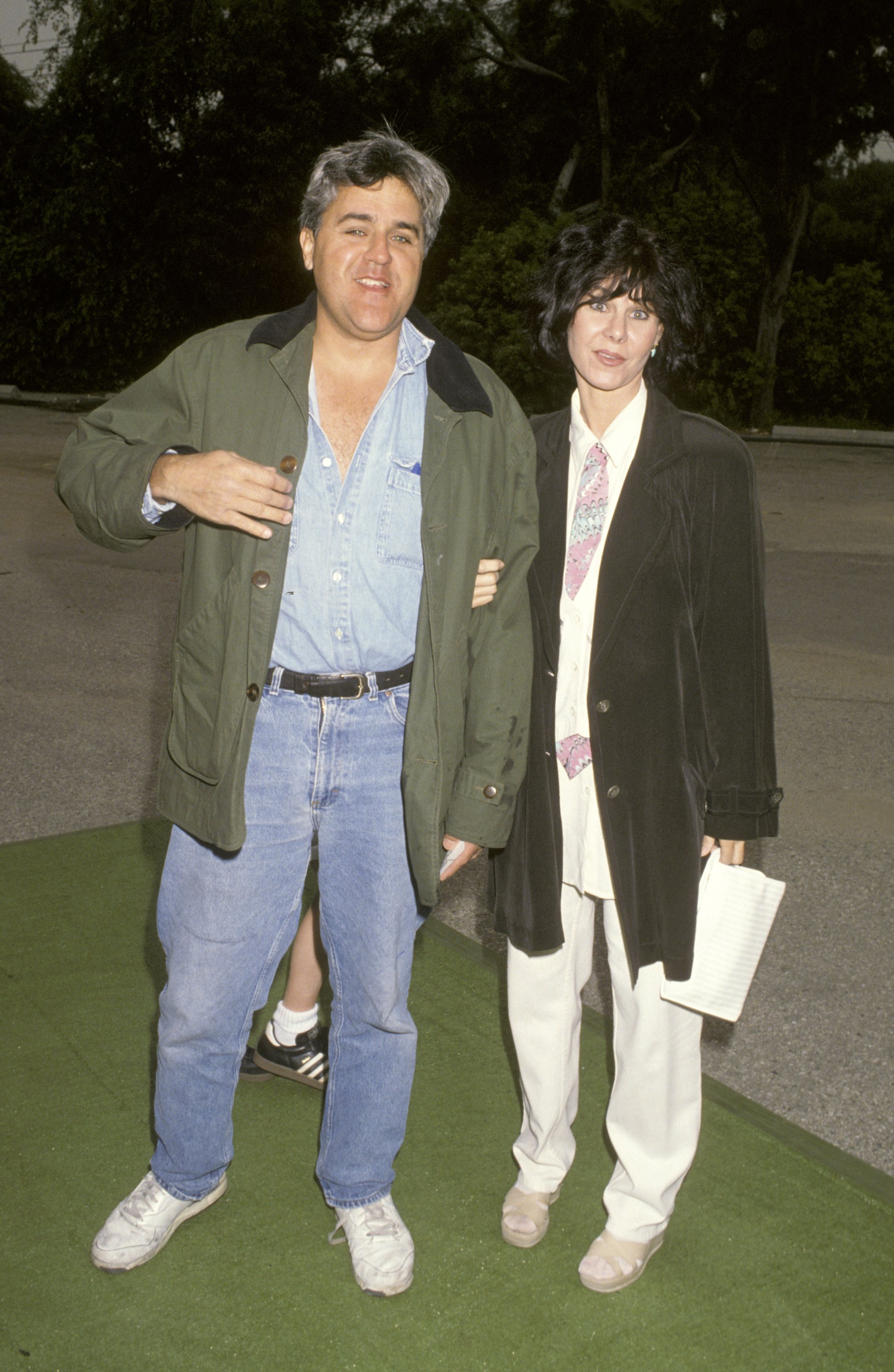 Jay Leno and his wife Mavis Leno attend the Permanent Charities "Earth Walk '93" at Universal Studios in 1993, in Universal City, California. | Source: Getty Images