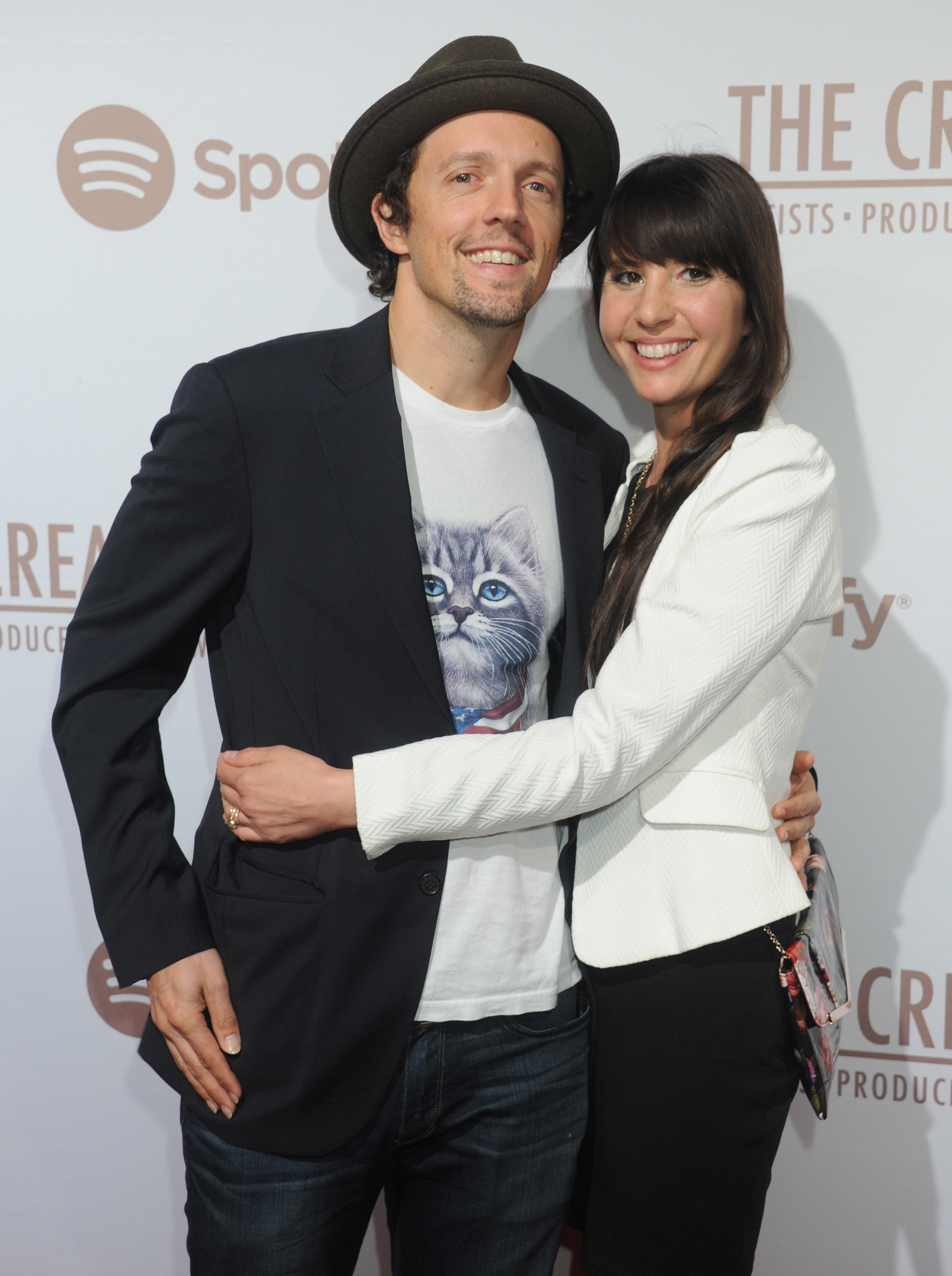 Jason Mraz and Christina Carano arrive at The Creators Party Presented by Spotify, Cicada, Los Angeles at Cicada on February 13, 2016, in Los Angeles, California. | Source: Getty Images