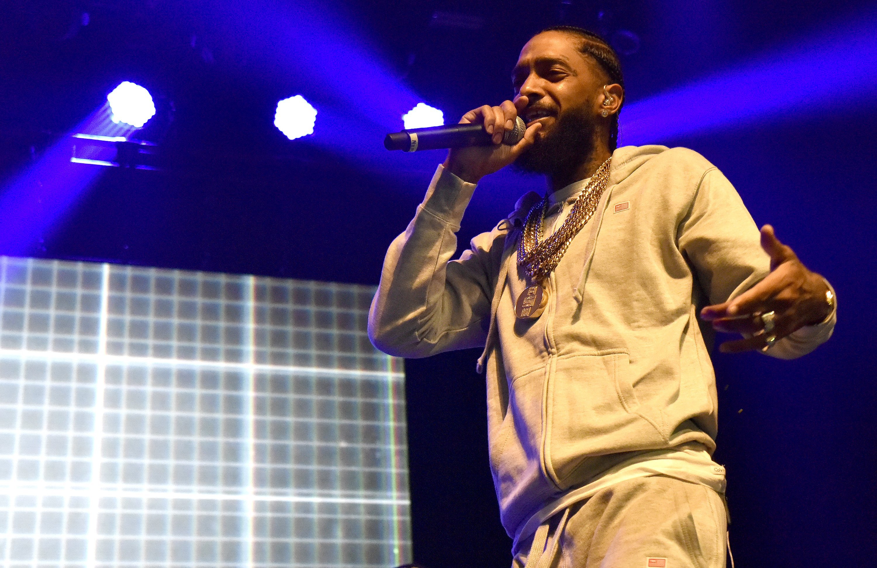 Nipsey Hussle performing at The Warfield during his 'Victory Lap Tour'  in San Francisco, California | Photo: Getty Images