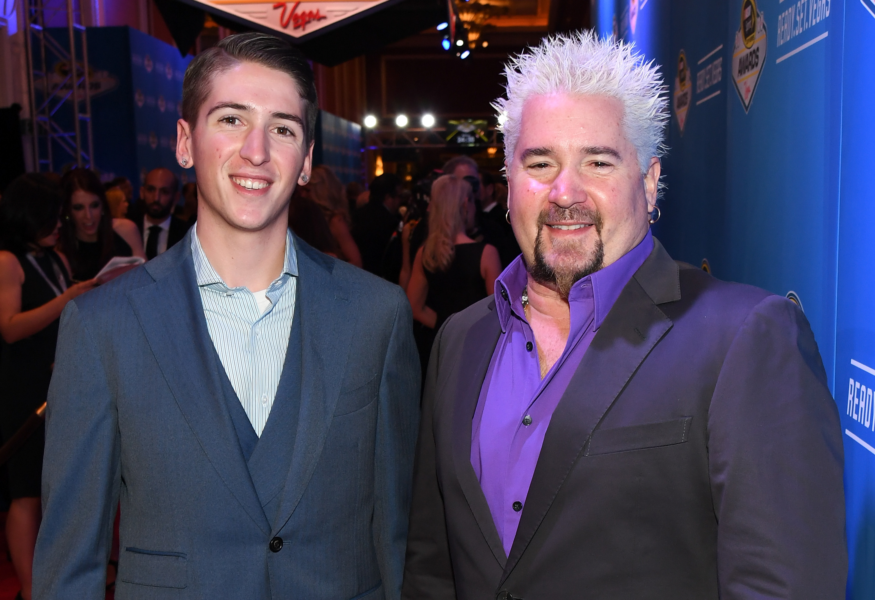Guy Fieri and son Hunter attend the 2016 NASCAR Sprint Cup Series Awards at Wynn Las Vegas on December 2, 2016 in Las Vegas | Source: Getty Images