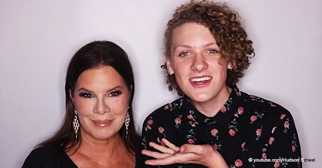 Marcia Gay Harden's 14-year-old son shares a new video of him choosing his make-up