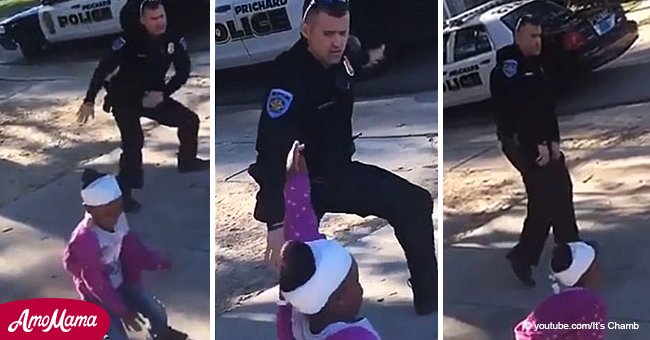 Police officer shows little girl his impressive dance moves (video)