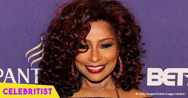 Chaka Khan stuns in black bathrobe and lacy high heels in recent pic