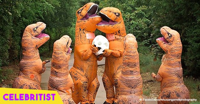 Family of 6 goes viral for dinosaur-themed pregnancy announcement