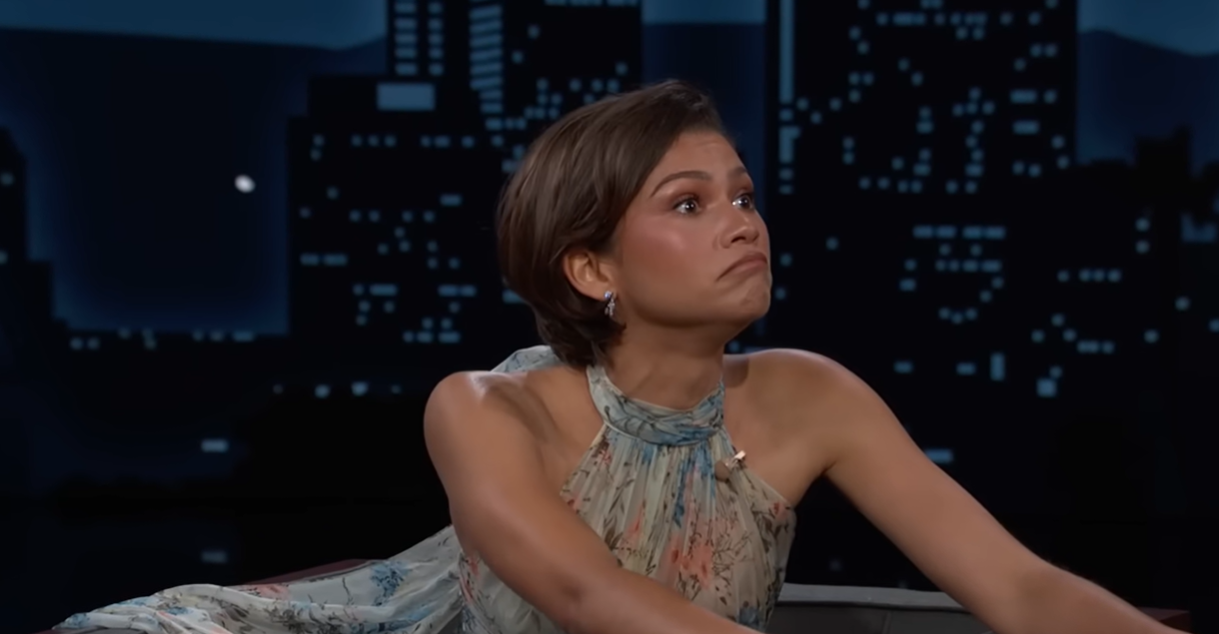 Zendaya discusses how fans were misled by AI-generated wedding photos of her and Tom Holland during an appearance on "Jimmy Kimmel Live." | Source: YouTube/JimmyKimmelLive