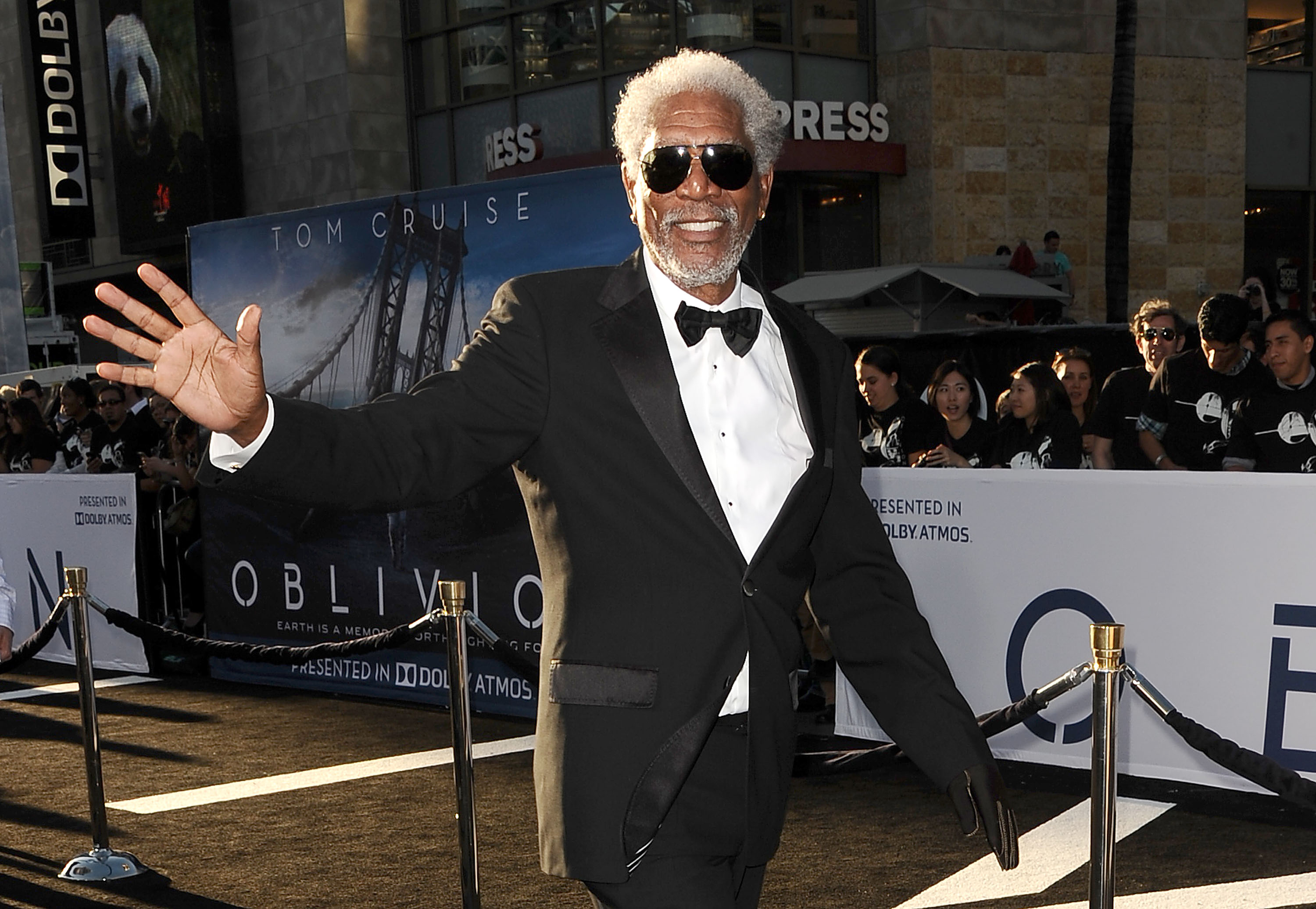 Morgan Freeman attends the premiere of "Oblivion" at the Dolby Theatre on April 10, 2013 in Hollywood, California. | Source:  Getty  Images