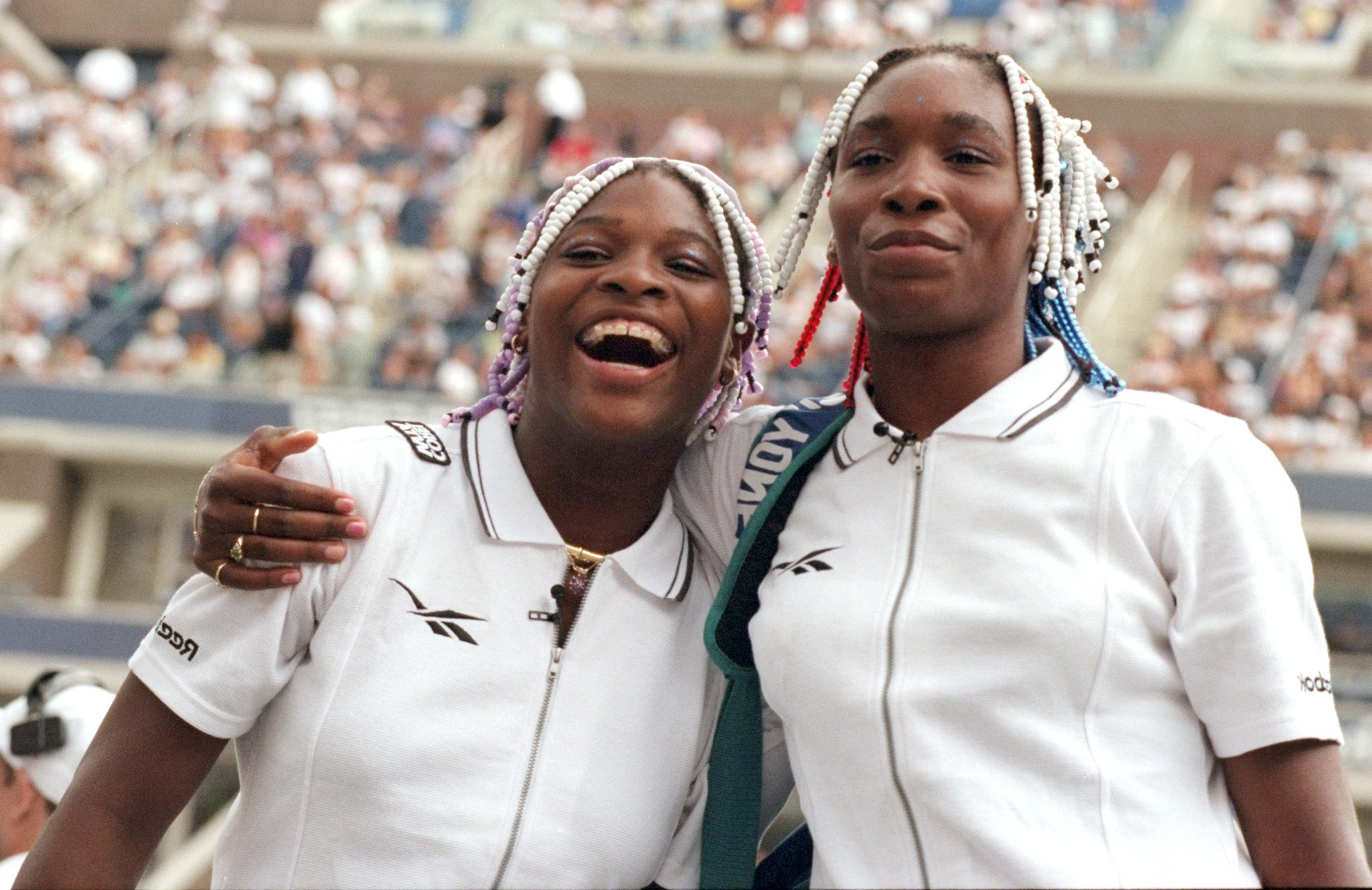 Serena and Venus Williams on the first day of the U.S. Open on August 23, 1997, at Arthur Ashe Stadium in Flushing Meadows, Queens. | Source: Getty Images