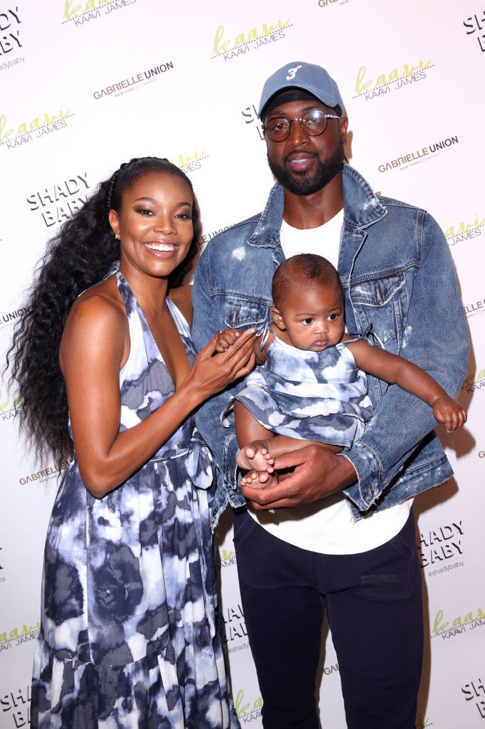 Gabrielle Union, Dwyane Wade, and Kaavia James Union Wade visit New York & Company Store in Burbank, CA to launch Kaavi James Collection on May 09, 2019 | Photo: Getty Images