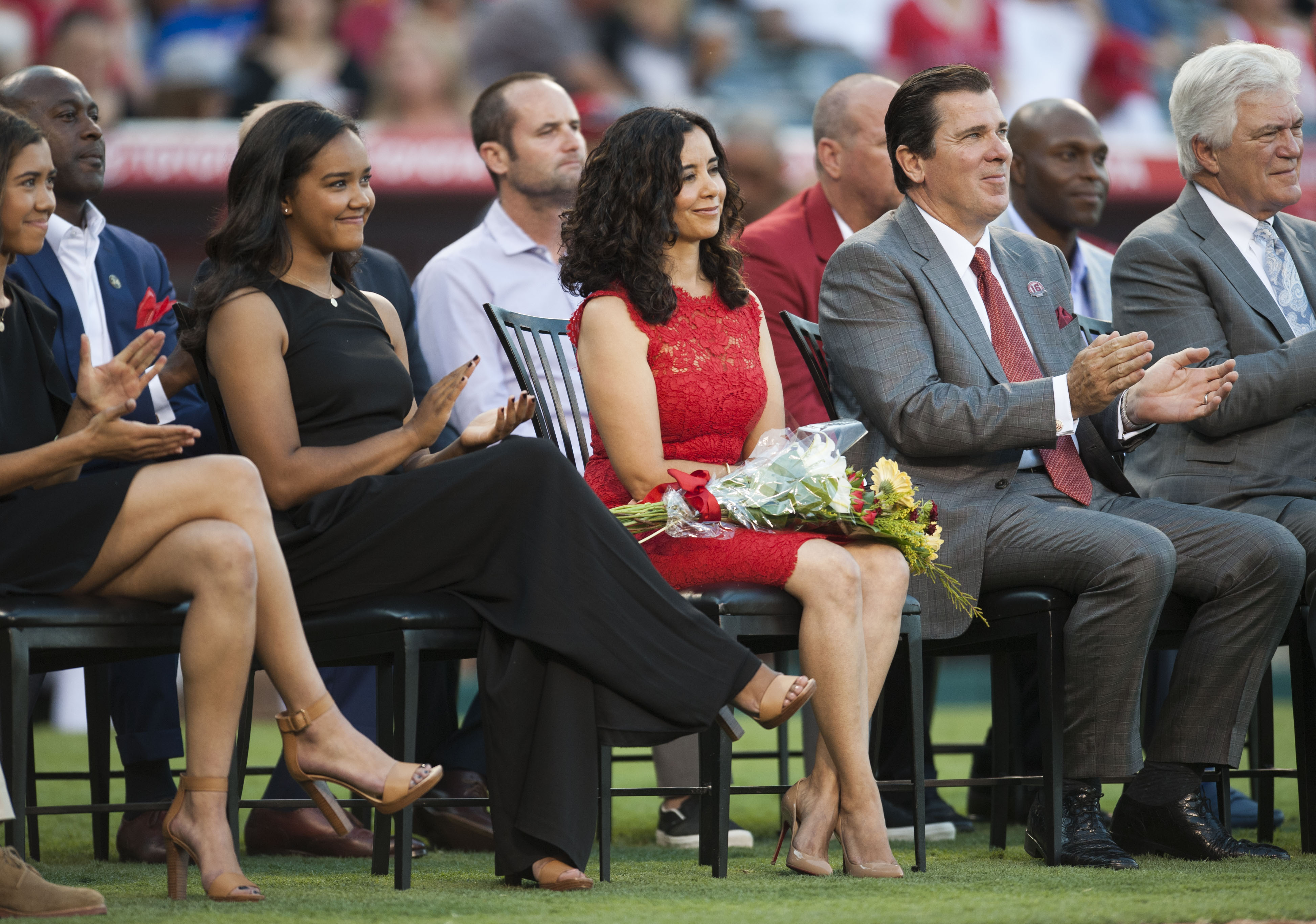 Garret Anderson's family, including his wife Teresa