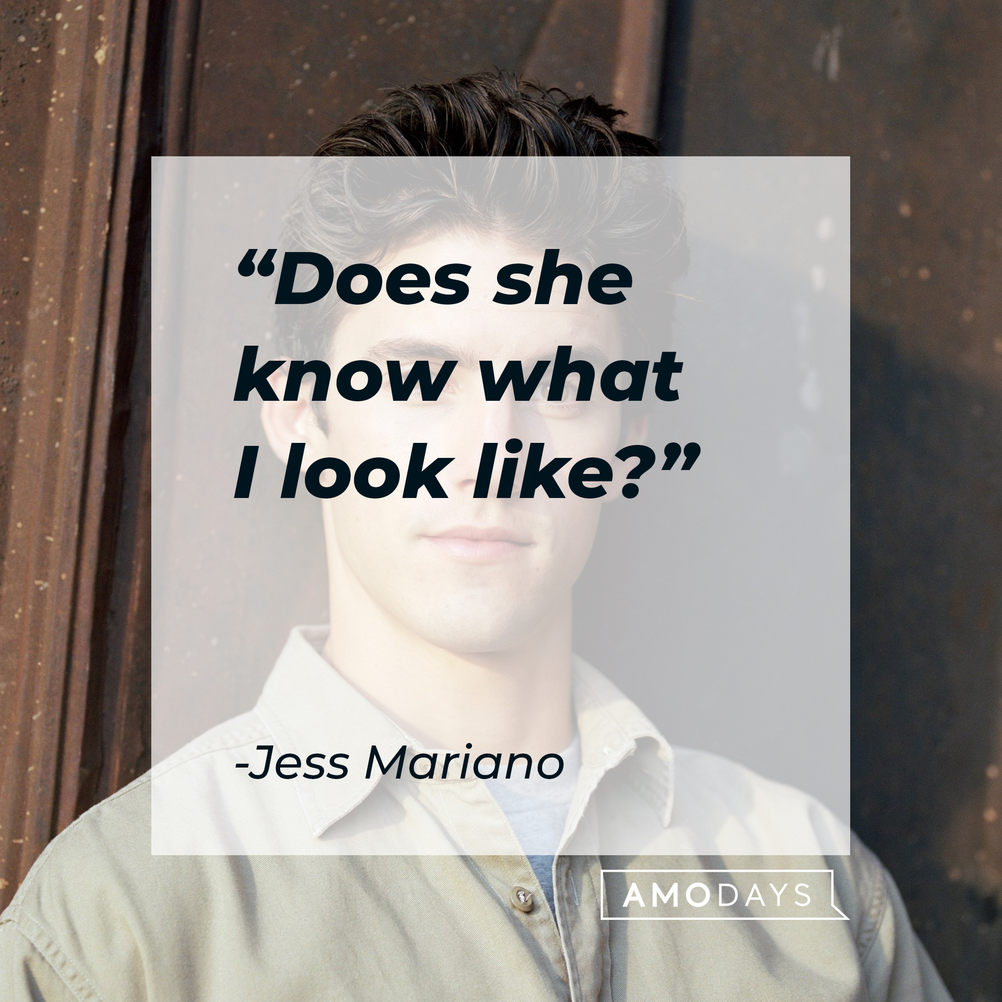 Jess Mariano, with his quote: “Does she know what I look like?” | Source: facebook.com/GilmoreGirls