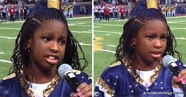 Nervous 9-year-old girl stunned the crowd with powerful national anthem performance in viral vid