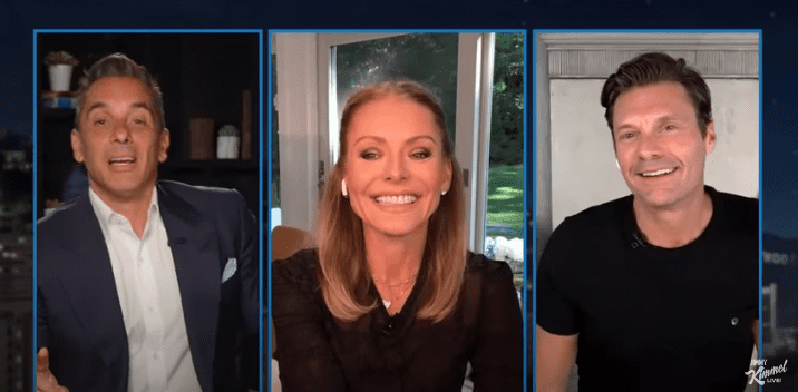 Kelly Ripa and Ryan Seacrest talk about their experience amid the pandemic on "Jimmy Kimmel Live" on July 16, 2020. | Source: YouTube/Jimmy Kimmel Live.