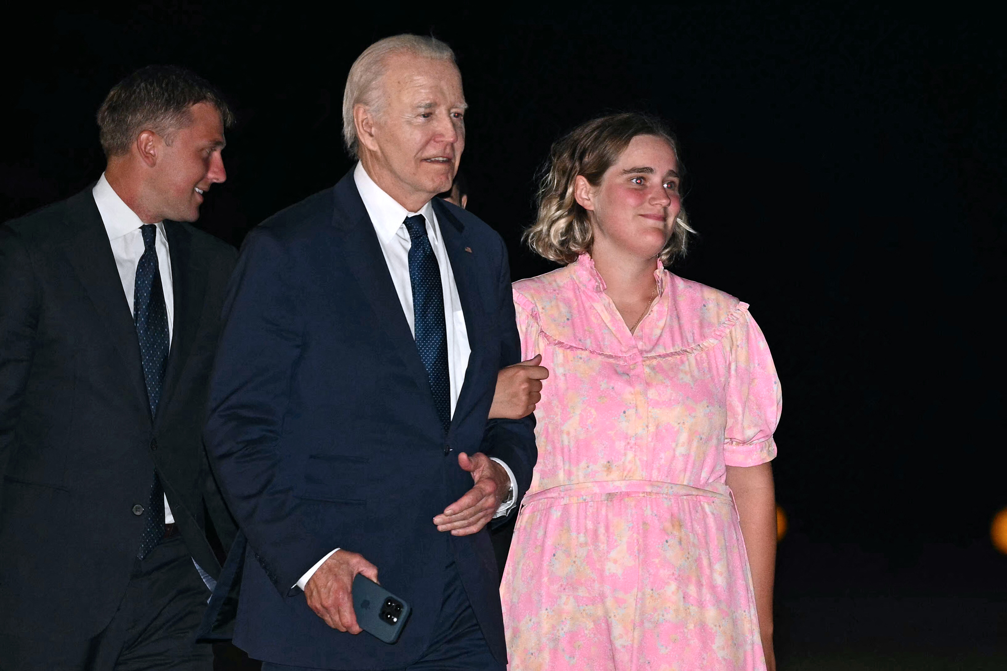 US President Joe Biden, alongside Peter Neal, Naomi and Maisy Biden in Brindisi, Italy on June 14, 2024 | Source: Getty Images