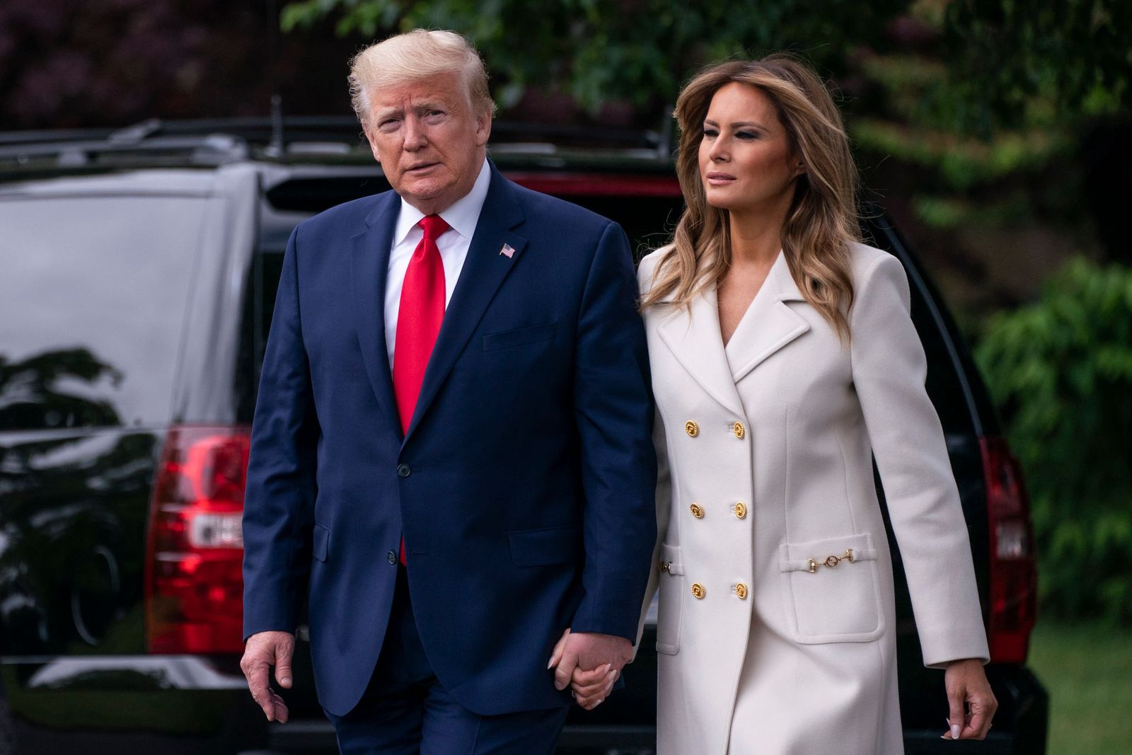 President Donald Trump and first lady Melania Trump leave the White House for Baltimore, Maryland on May 25, 2020 in Washington, DC. | Photo: Sarah Silbiger/Getty Images