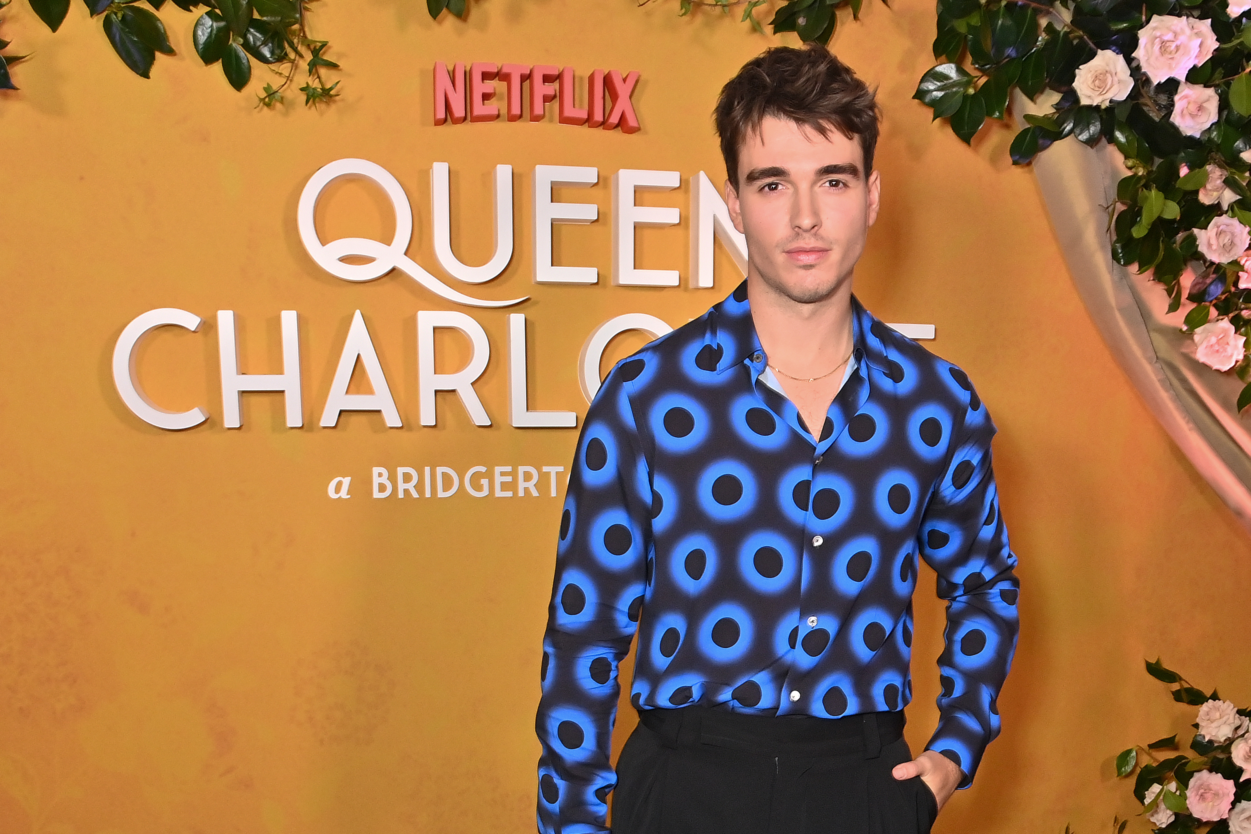 Corey Mylchreest at the photocall celebrating the Valentine's Day Global Teaser Trailer Reveal for "Queen Charlotte: A Bridgerton Story" on February 14, 2023, in London | Source: Getty Images