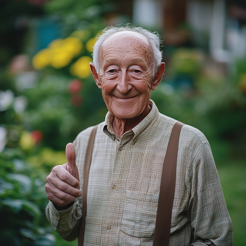 A happy old man proud of his garden | Source: Midjourney