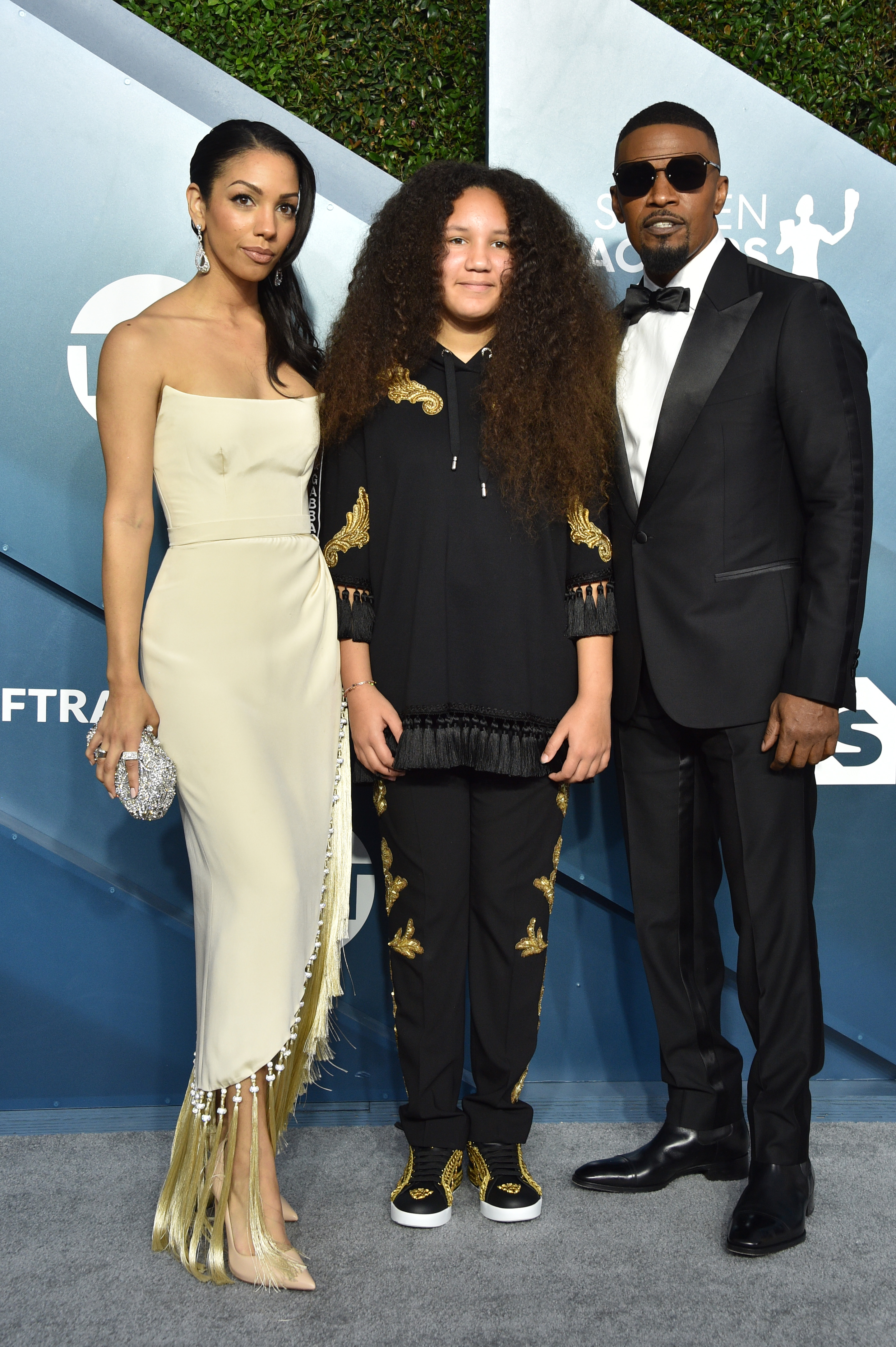 Corinne Foxx, Anelise Bishop, and Jamie Foxx at the 26th Annual Screen Actors Guild Awards on January 19, 2020, in Los Angeles, California | Source: Getty Images
