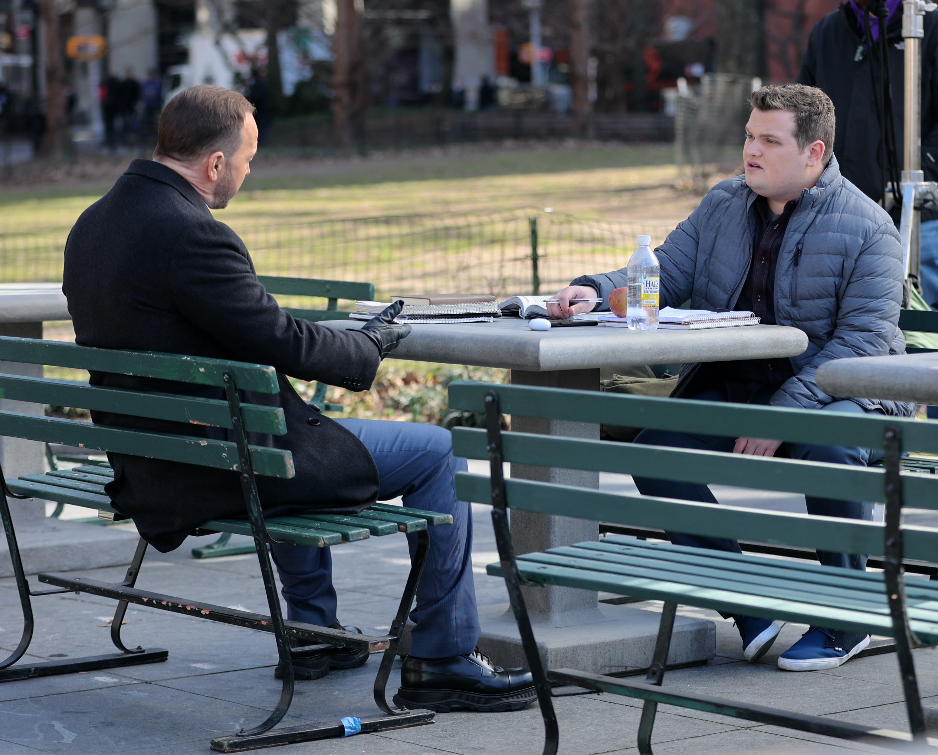 The actor on set of a CBS show in Washington Square Park on March 1, 2024, in New York City. | Source: Getty Images