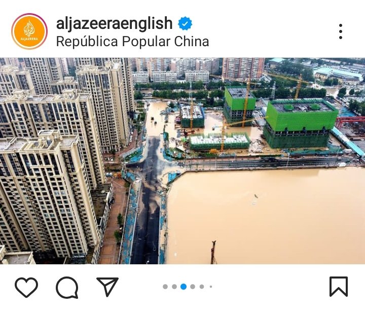 Inundaciones en China. | Foto: Captura de pantalla Instagram/ aljazeeraenglish