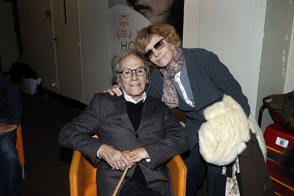 l'acteur Jean-Louis Trintignant et la réalisatrice Nadine Trintignant assistent à la projection de "Un Homme et Une Femme" pour son 50e anniversaire à l'Arlequin le 6 novembre 2016 à Paris, France. | Photo : Getty Images