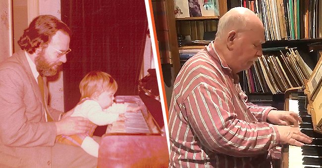 Paul Harvey playing the piano with his son Nick Harvey; And Paul Harvey in recent times | Photo: Instagram.com/mrnickharvey - Twitter.com/mrnickharvey 