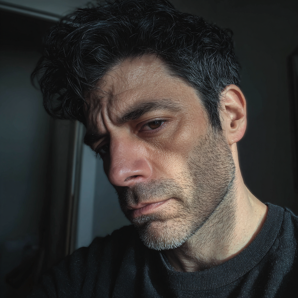 A close-up of an upset man | Source: Midjourney