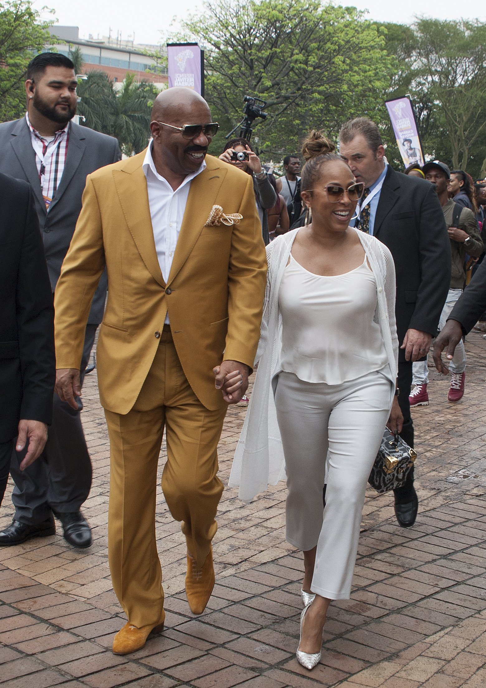 Steve Harvey and his wife Marjorie were photographed during the Essence Festival at the Durban International Convention Centre in Durban, South Africa | Source: Getty Images