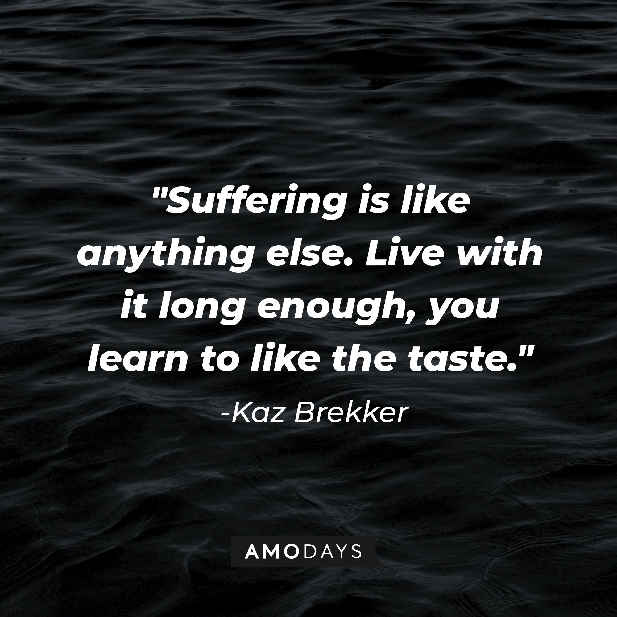 Kaz Brekker’s quote: "Suffering is like anything else. Live with it long enough; you learn to like the taste." | Image: AmoDays