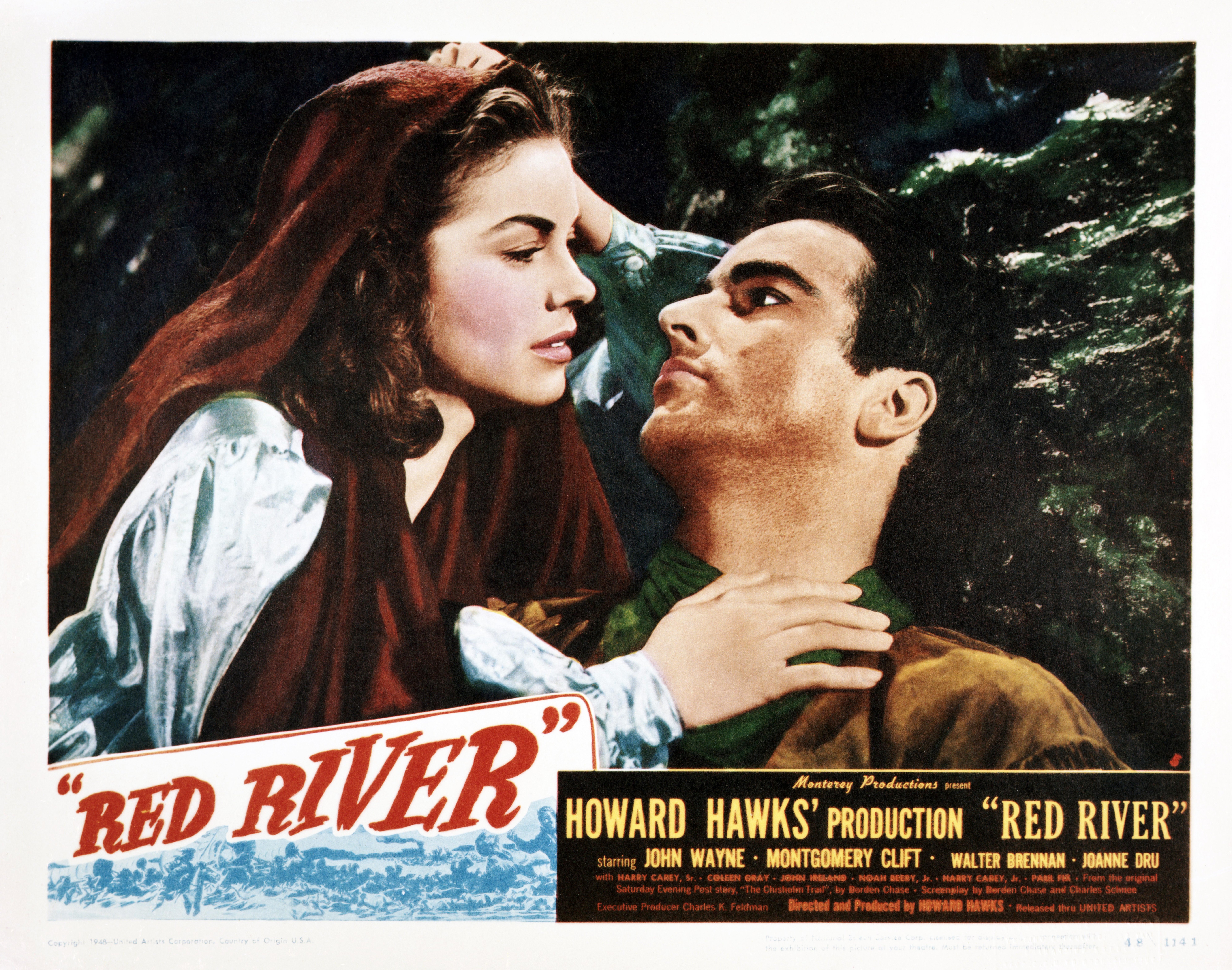 Montgomery Clift and Joanne Dru in a poster for the 1948 film "Red River" | Photo: Silver Screen Collection/Getty Images