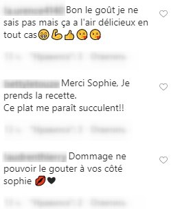 Commentaires sur le post Instagram de Sophie Davant | Photo : Instagram/sophie_davant/