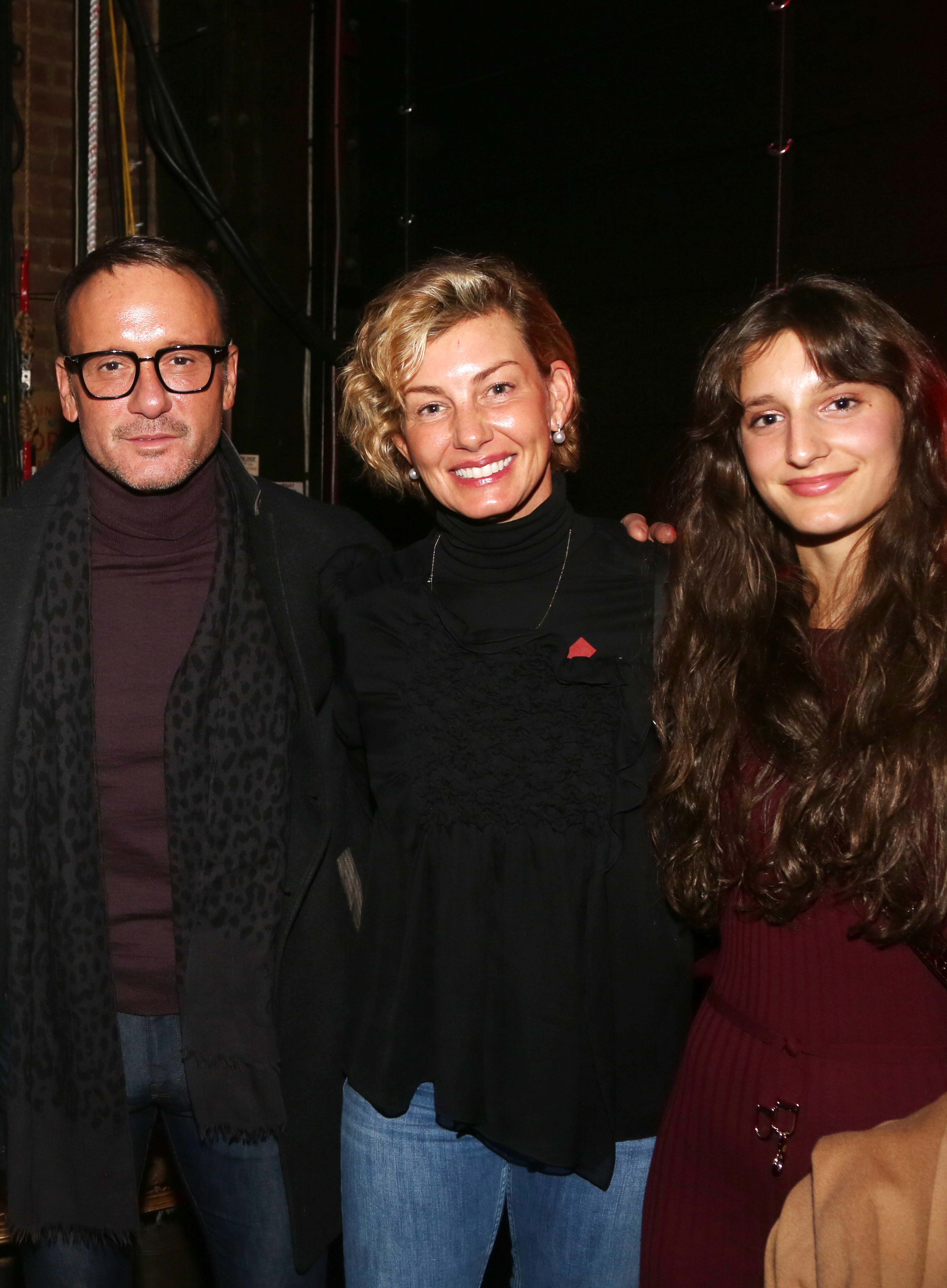 Tim and Audrey McGraw, and Faith Hill backstage at "Moulin Rouge!" on Broadway in New York City on January 18, 2020. | Source: Getty Images