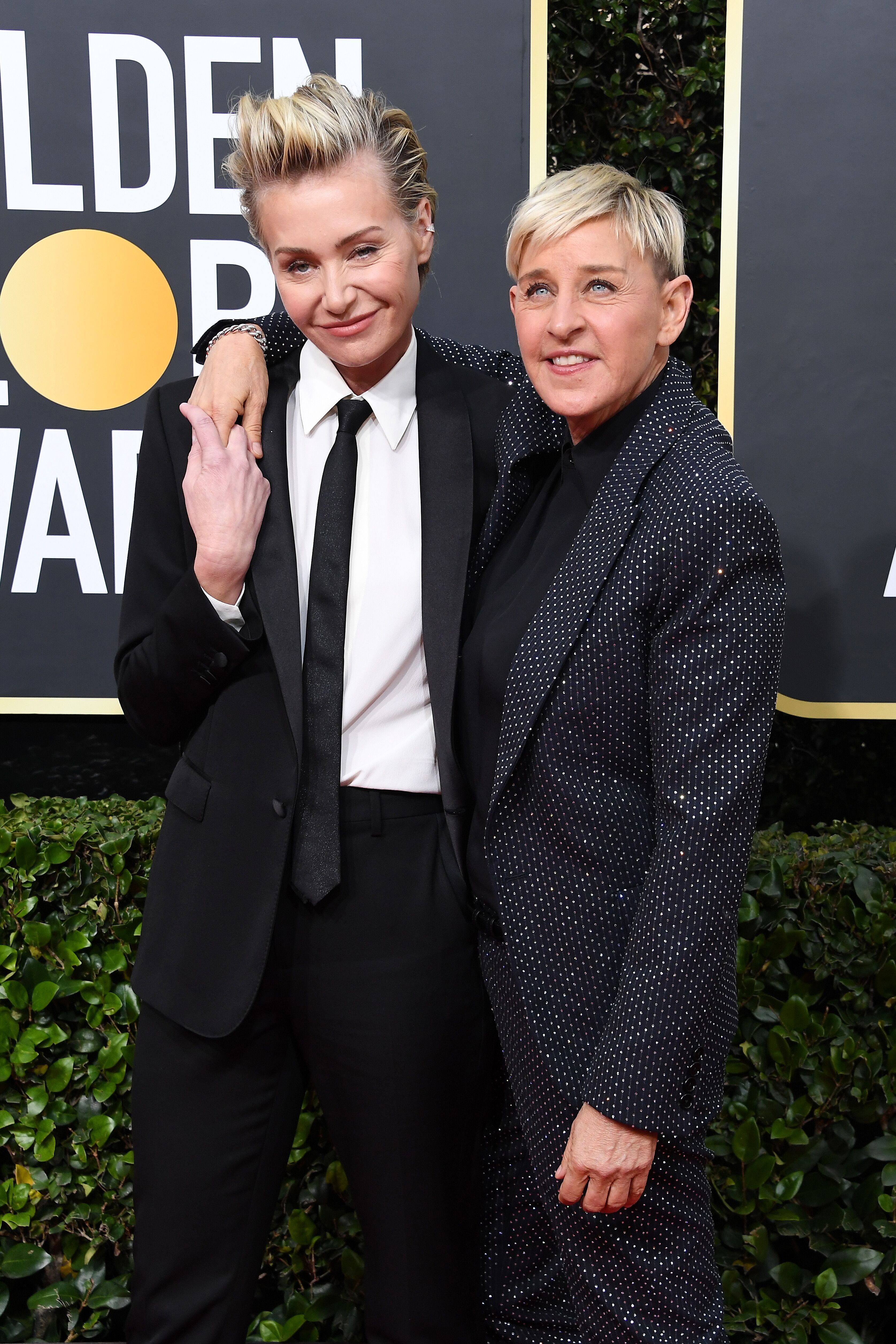  Portia de Rossi and Ellen DeGeneres a the 77th Annual Golden Globe Awards in 2020 | Source: Getty Images