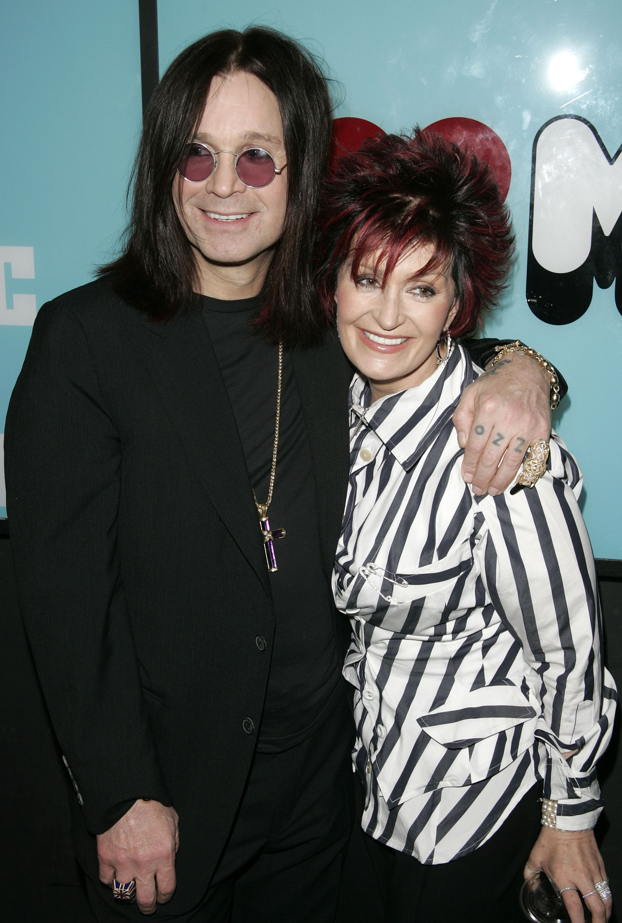Ozzy Osbourne with Sharon Osbourne at MTV's Total Request Live on March 21, 2005 in New York City. | Source: Getty Images