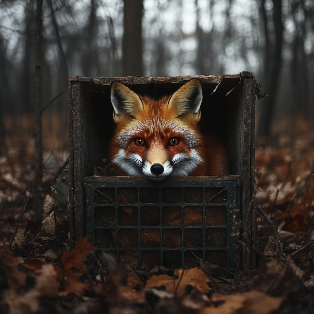 A fox coming out of the crate | Source: Midjourney