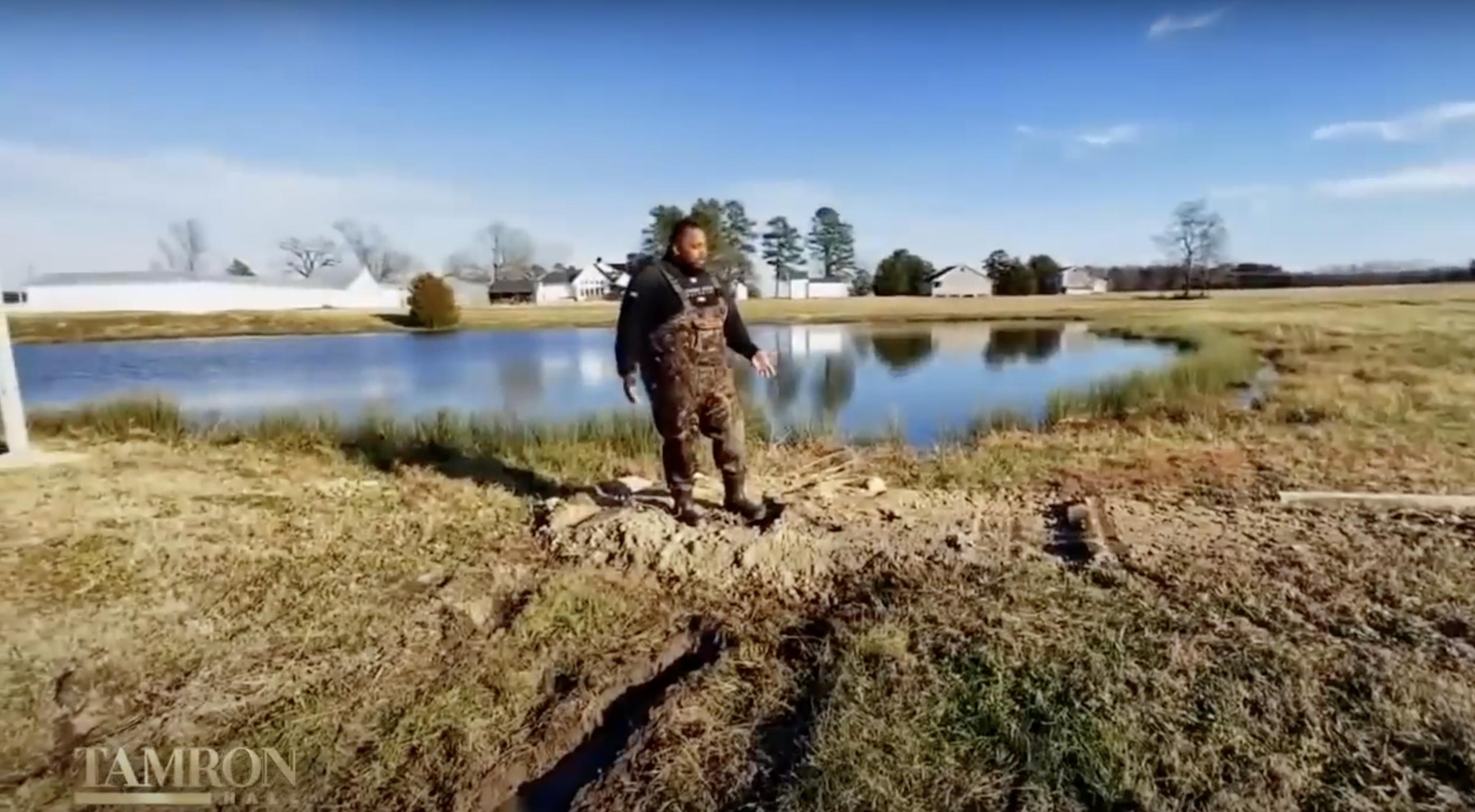 The footballer pictured on his farm | Source: YouTube/TamronHallShow