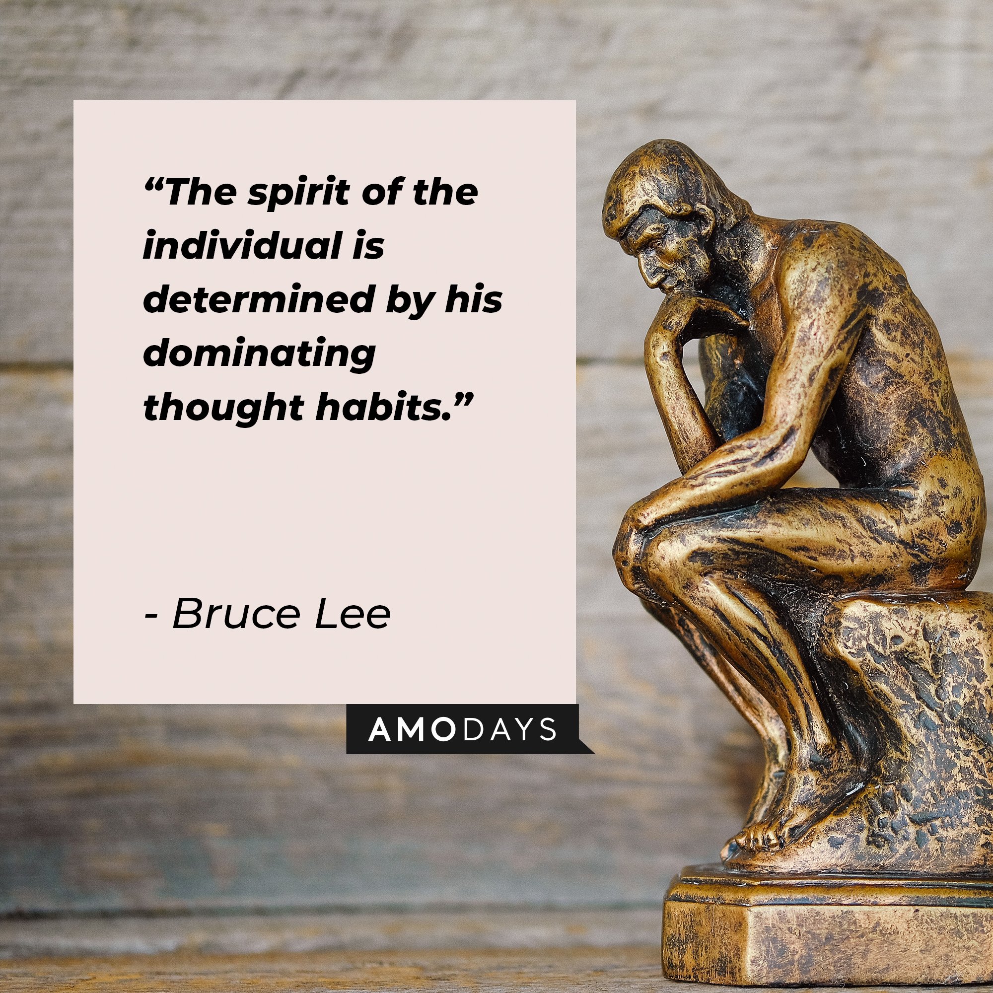 Bruce Lee’s quote: "The spirit of the individual is determined by his dominating thought habits." | Image: AmoDays 