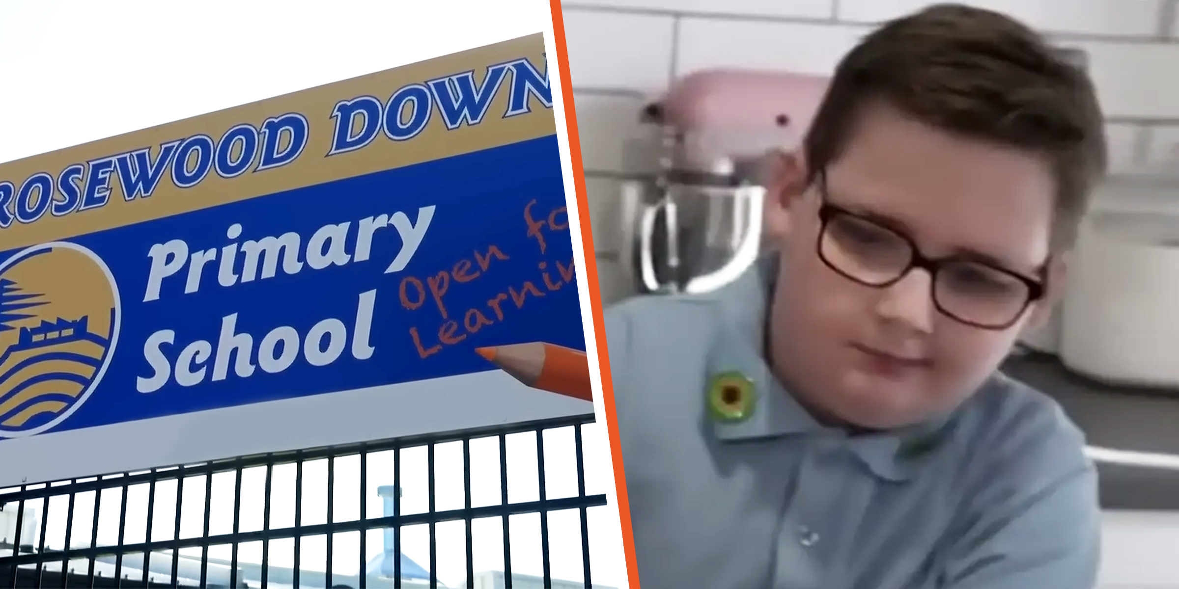 A Rosewood Downs Primary School sign.[Left] Max [Right] │Source: youtube.com/A Current Affair
