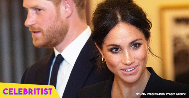 Meghan Markle steps out in chic black pantsuit with Prince Harry