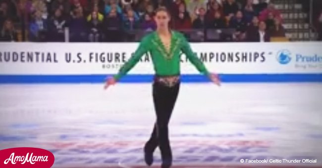 Olympic skater performs 'Irish Dances' on ice, making the public jump to their feet