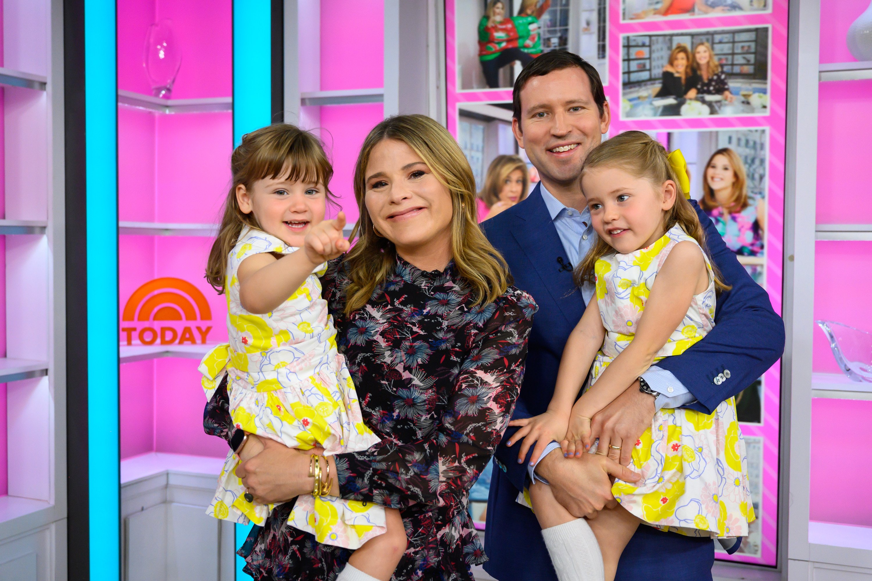 Jenna Bush Hager and Henry Hager with their daughters Mila and Poppy on Monday, April 8, 2019 | Source: Getty Images